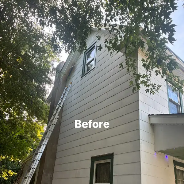 Before side elevation of the Clayton exterior painting project