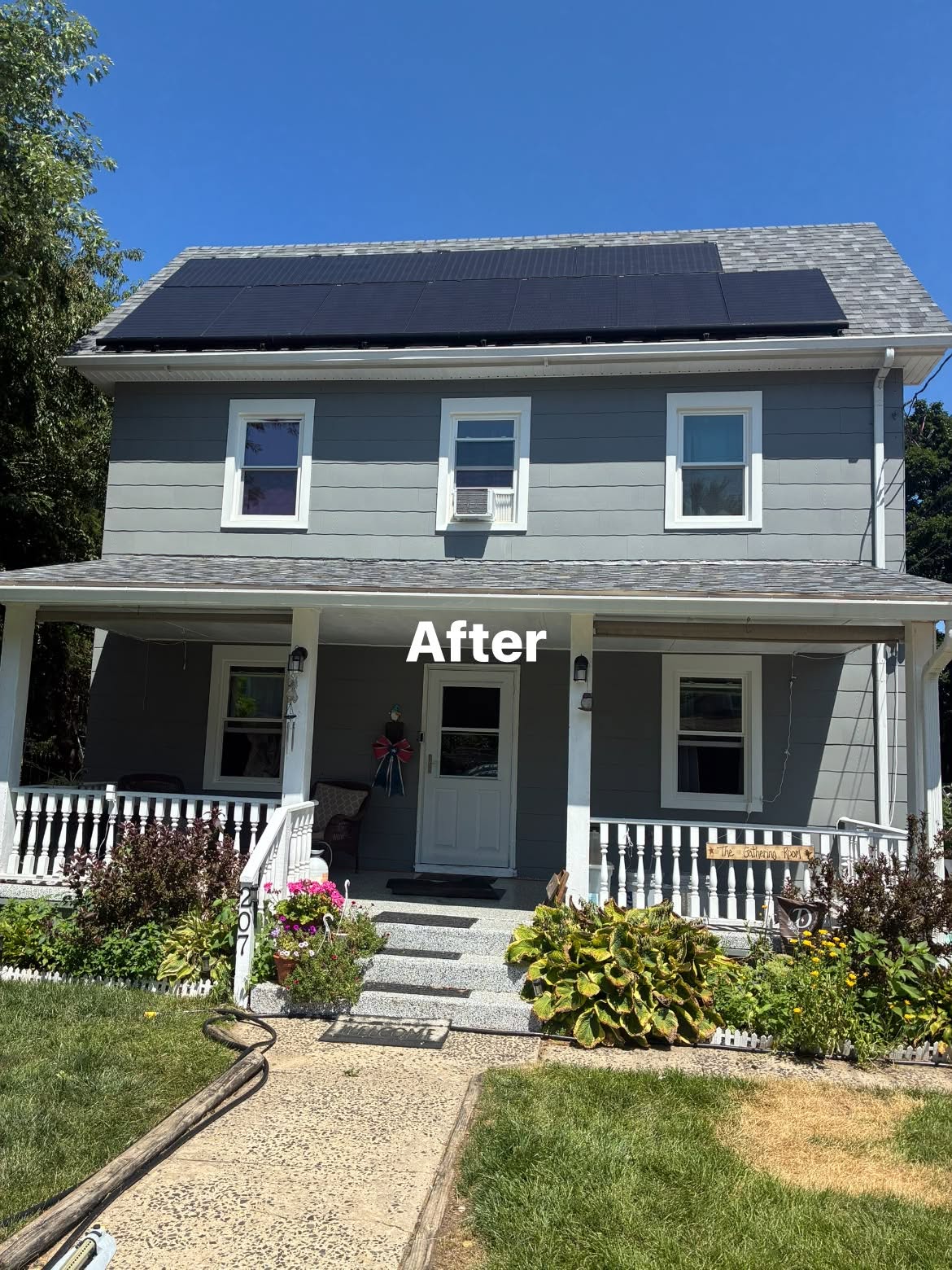 The same Clayton home after its Cityscape gray exterior repaint
